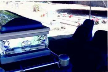 Blue setup at Riley Flanders' Burial Service